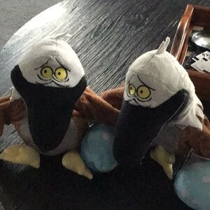 Plush Pelican Bird Toy - Brown, Black & White - (Brand) twin puppets